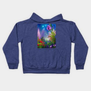 Beautiful Flowers On A Magical Night Kids Hoodie